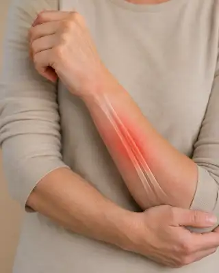 Radius and Ulna Forearm Injury Medical Illustration Stock Photo