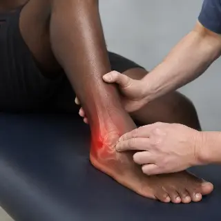 Clinical Ankle Joint Assessment with Anatomical Pain Highlight