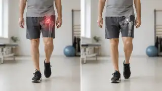 Hip Replacement Recovery and Walking Rehabilitation - Orthopedic Medical Photo