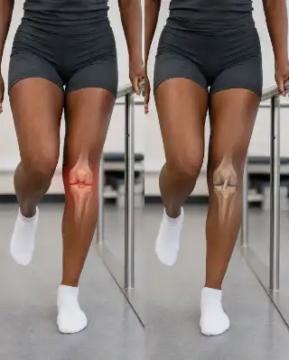 ACL Knee Stability and Recovery Medical Comparison Stock Photo