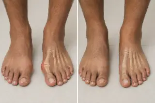 Bunion Alignment and Recovery Comparison Showing Foot Bone Structure Medical Photo