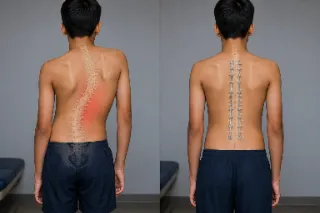 Scoliosis Spine Deformity Correction And Recovery Medical Illustration
