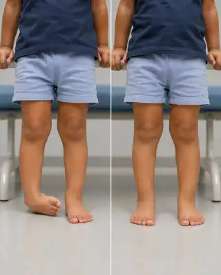 Child Walking with Clubfoot Deformity - Pediatric Orthopedic Clinical Photo