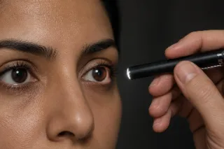 Pupillary Response Test with Penlight in Clinical Eye Examination